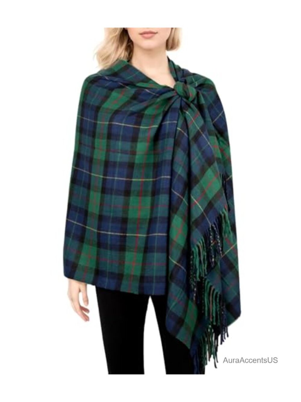 Soft Cashmere Feel Plaid Shawl Wrap Oversized Winter Scarf Scottish Tartan Throw